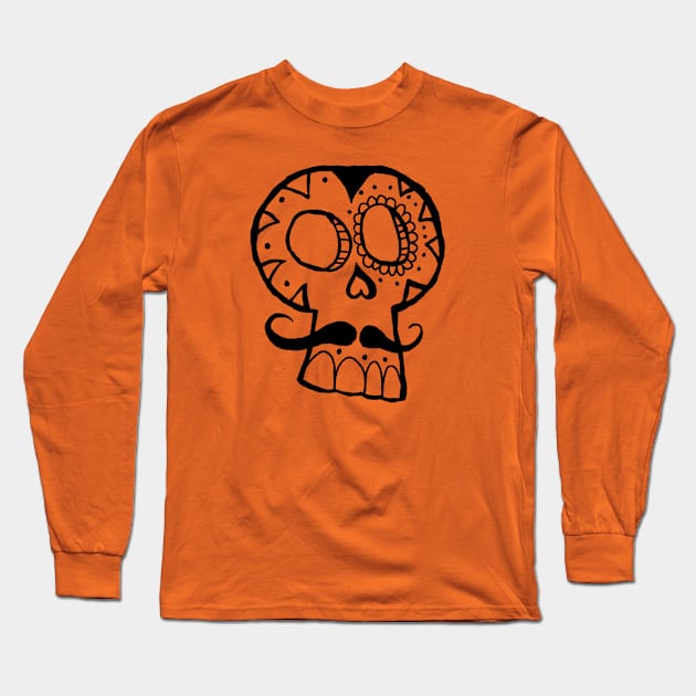 Day of the Dead Sugar Skull Long Sleeve T-Shirt by MedleyDesigns67